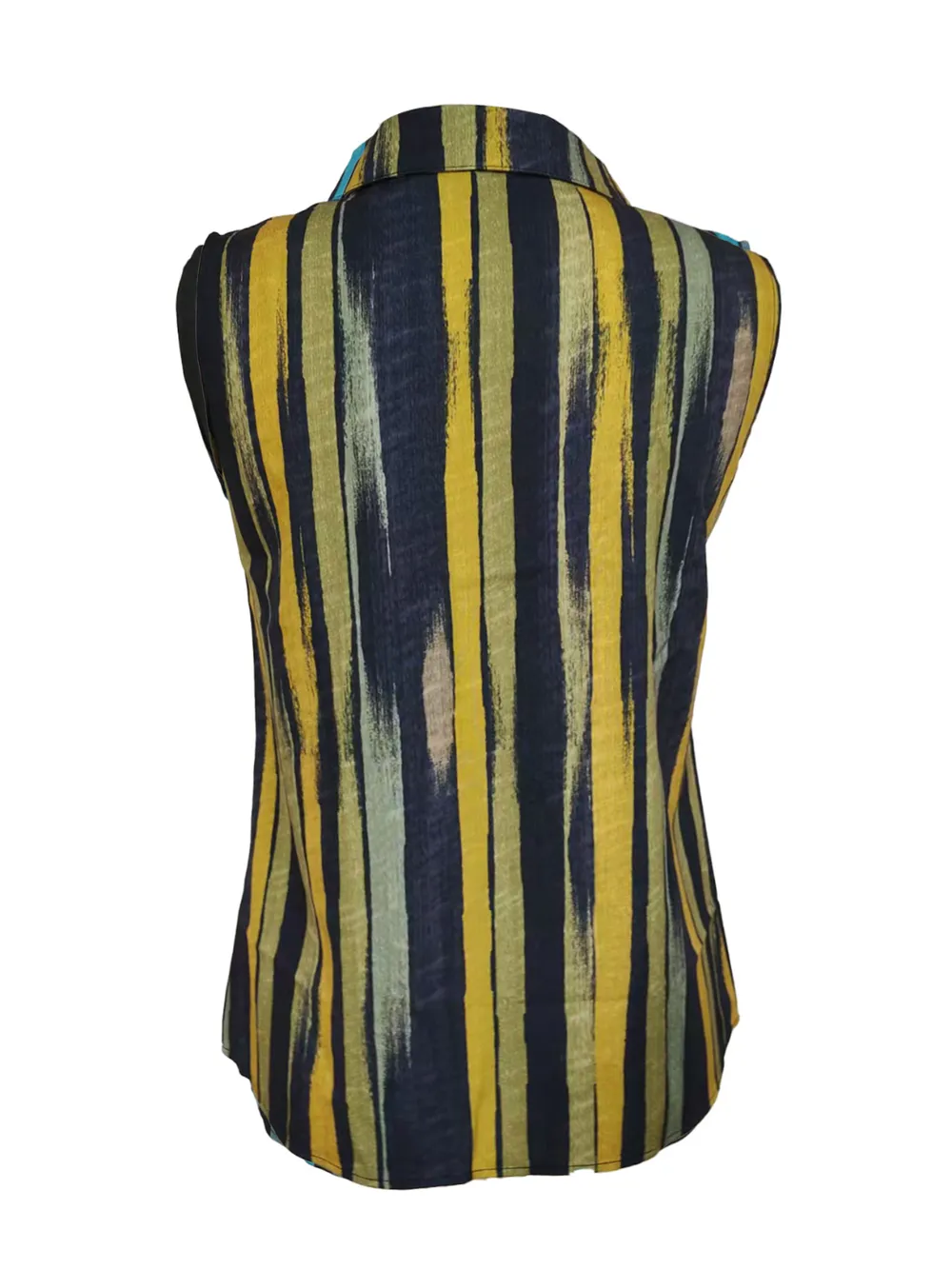 Button Detail Striped Sleeveless Shirt, image 5