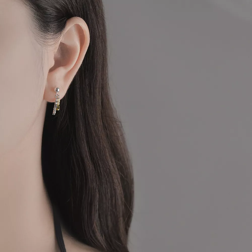 925 Sterling Silver Chain Drop Earrings, image 4