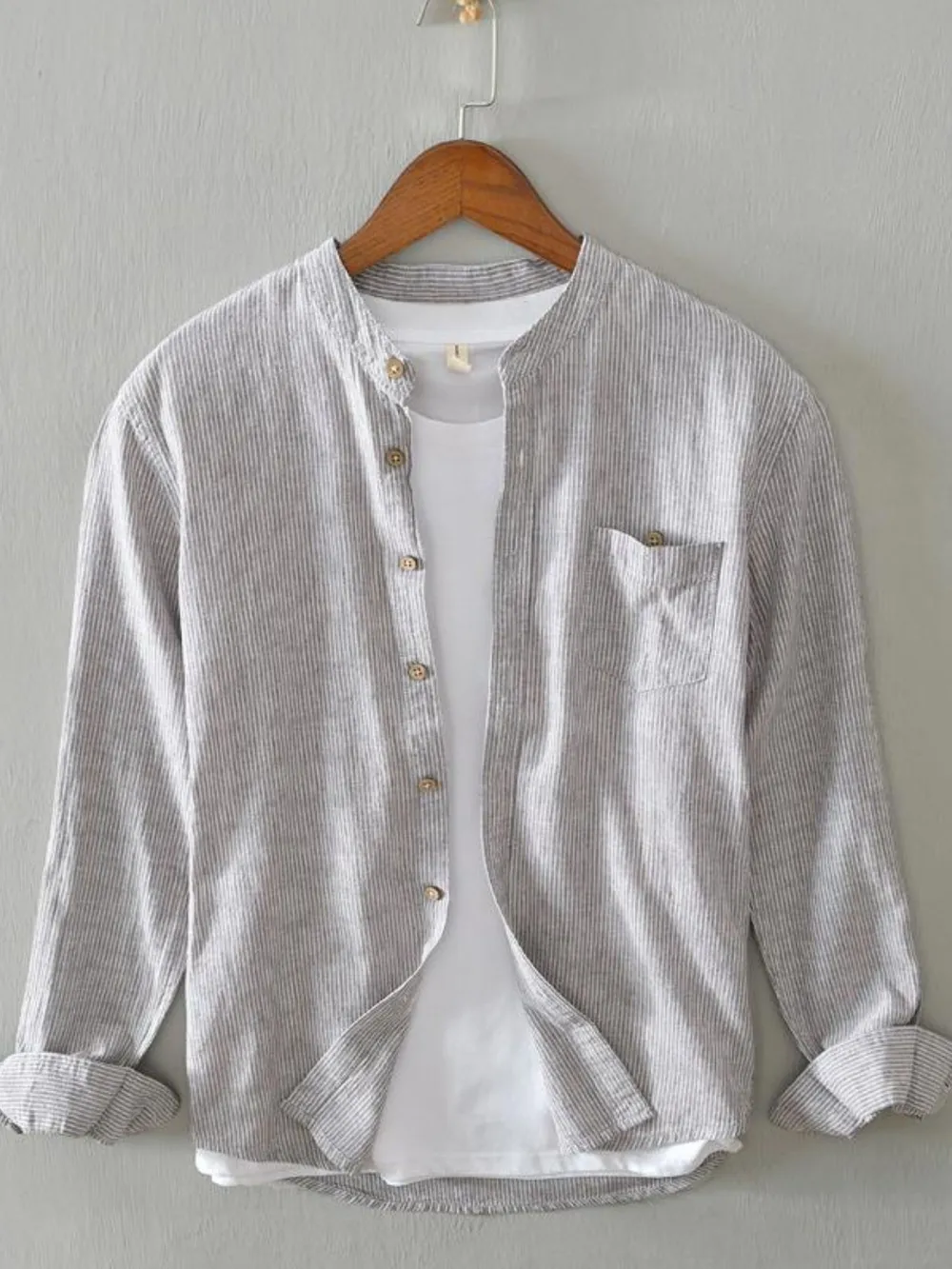 Men's Full Size Button Up Long Sleeve Shirt Plus Size, image 2