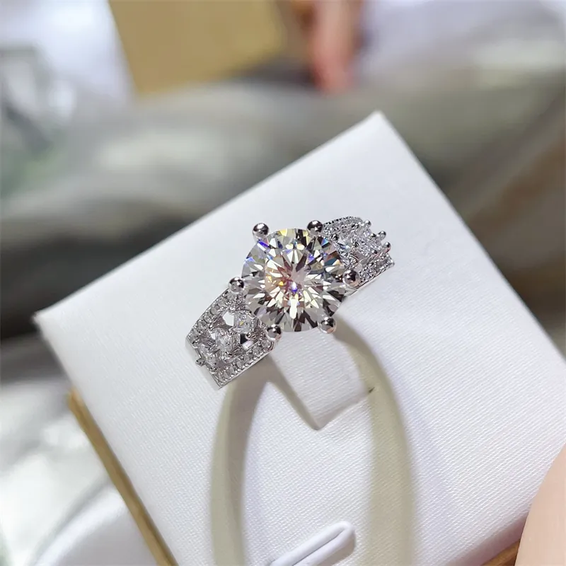 3 Carat 925 Sterling Silver Moissanite Ring, image 6