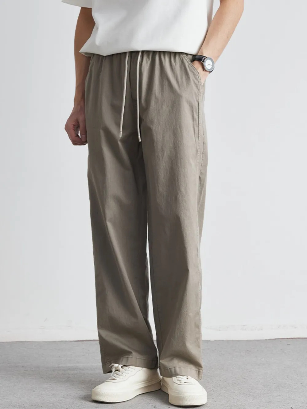Men's Casual Drawstring Wide Leg Pants, image 2