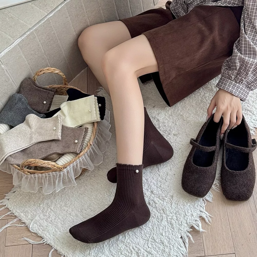 Vintage Ribbed Crew Socks, image 2