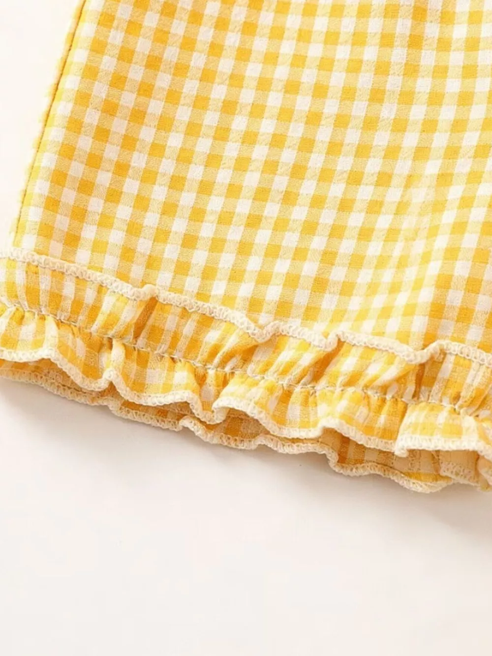 Children's Gingham Ruffle Trim Tank Top & Shorts Set, image 10