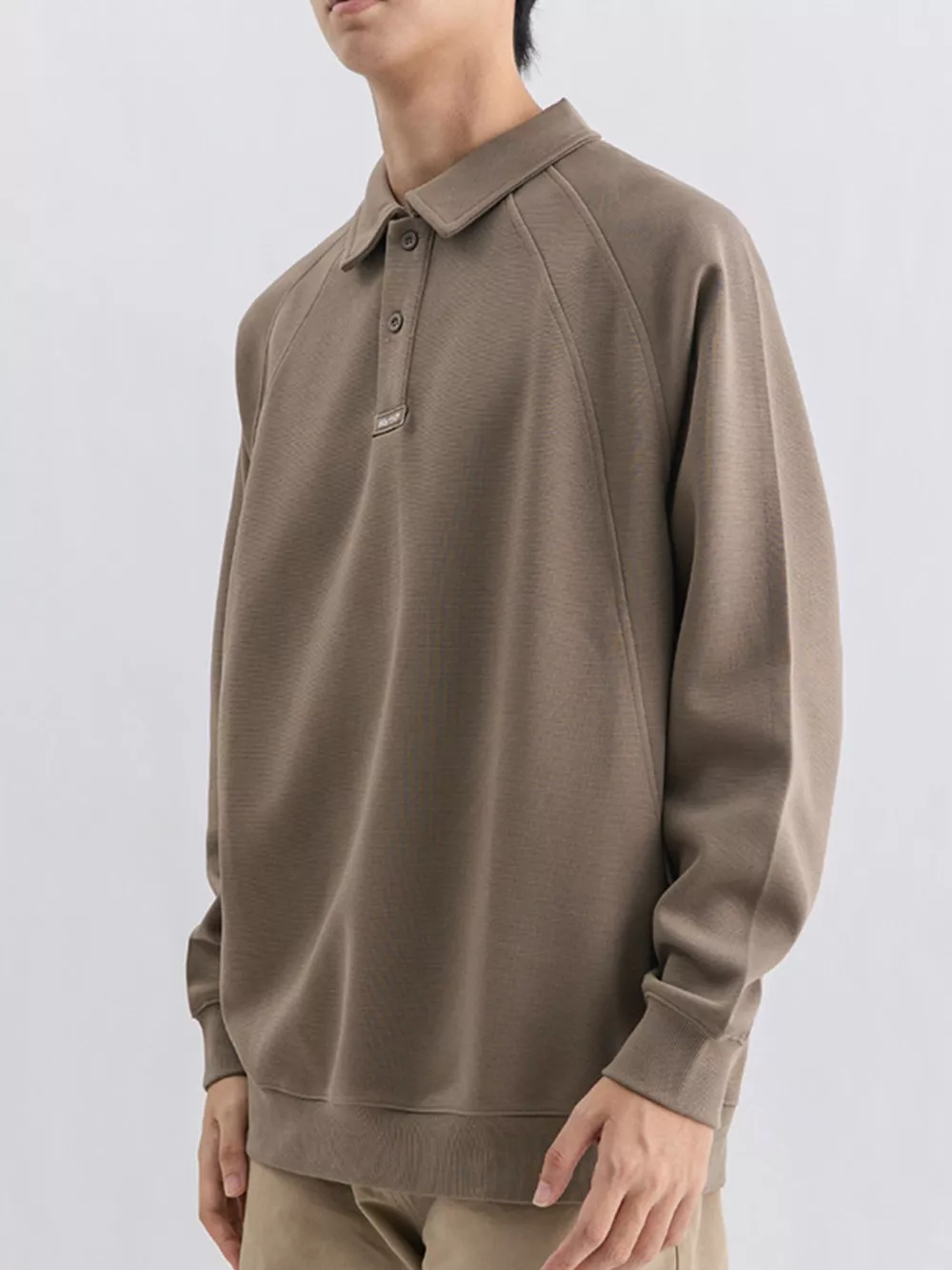 Men's Plus Size Casual Long Sleeve Polo, image 9