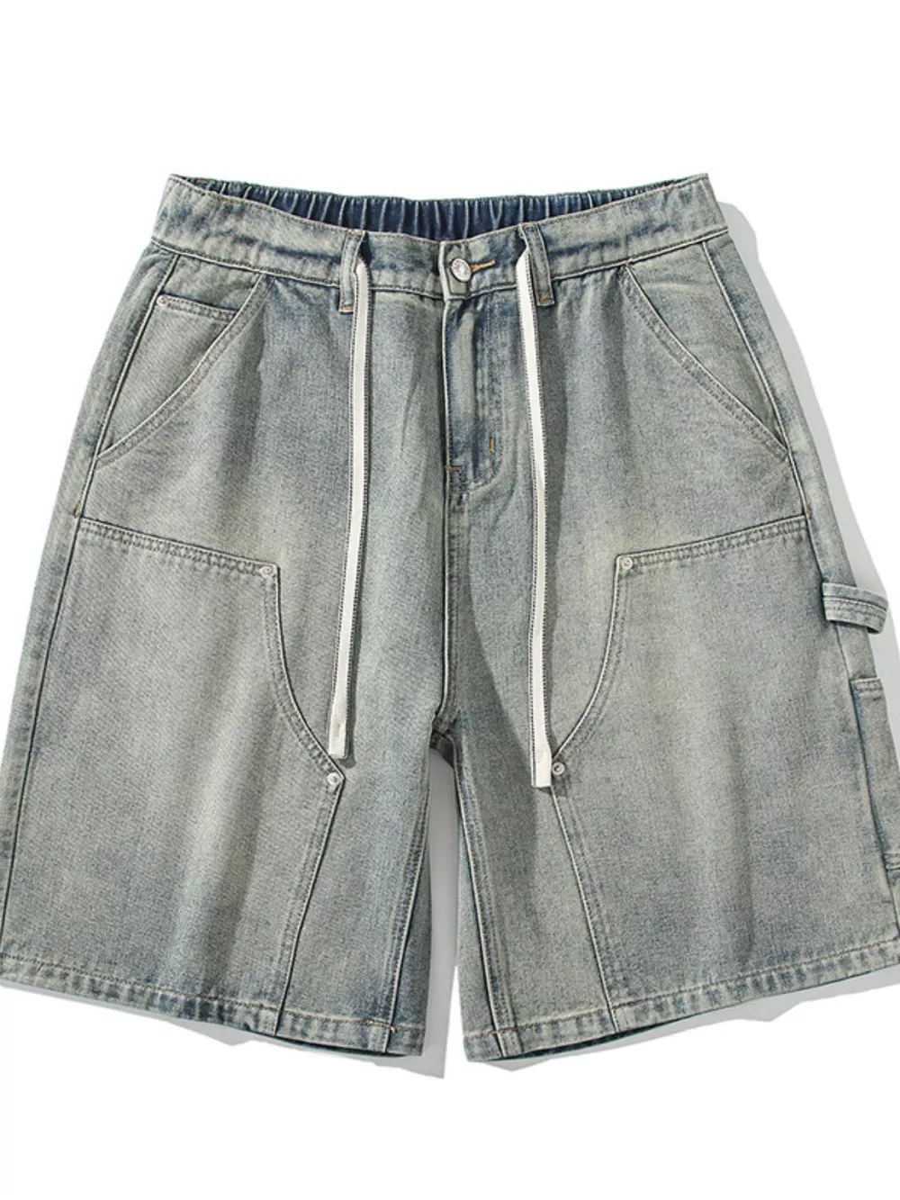 Men's Vintage Wash Denim Shorts, image 7
