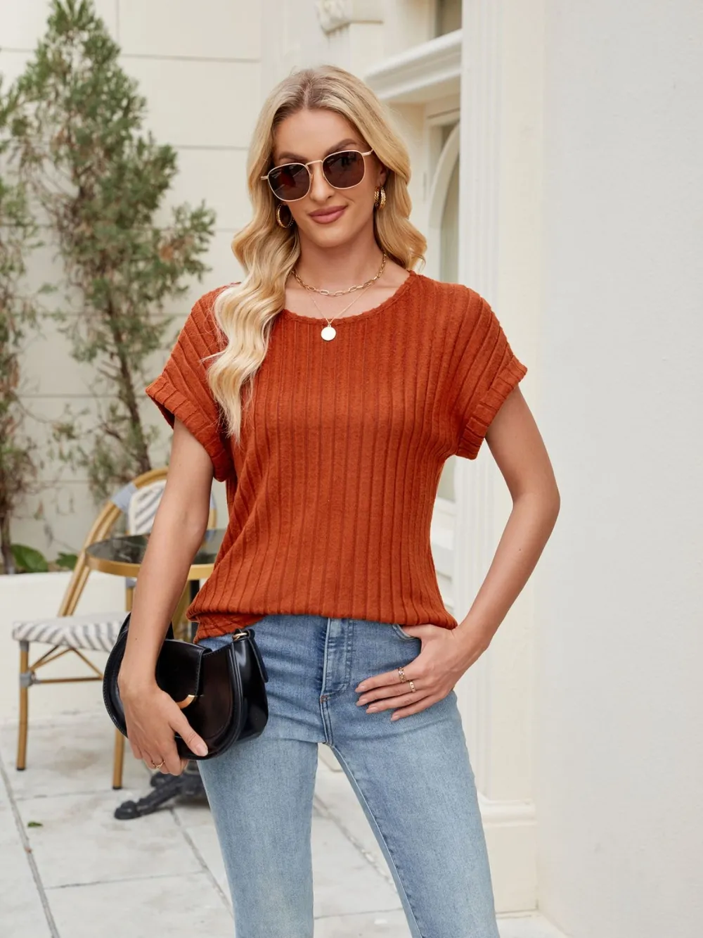 Round Neck Short Sleeve T-Shirt, image 4