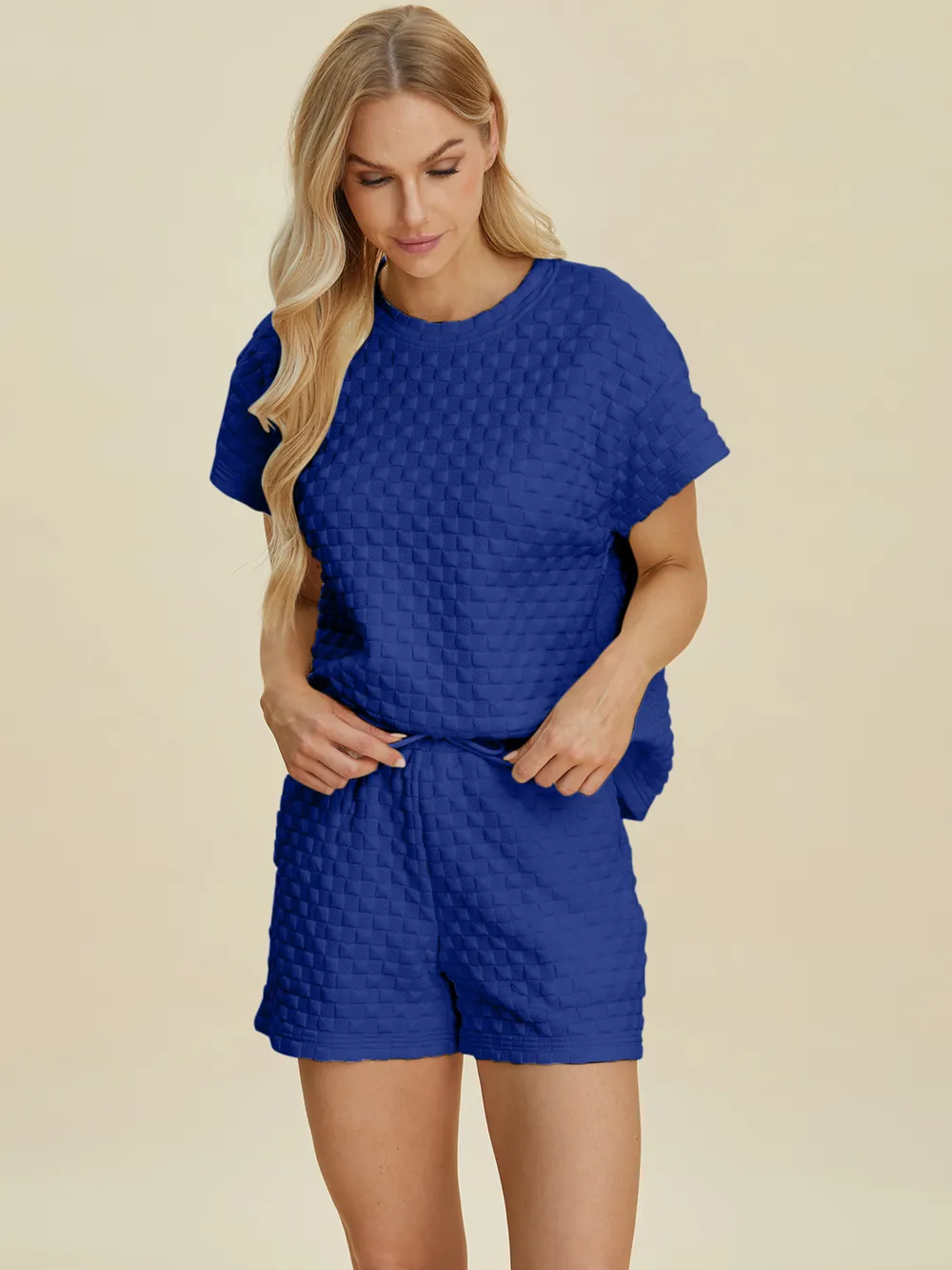 Full Size Texture T-Shirt and Shorts Set, image 20