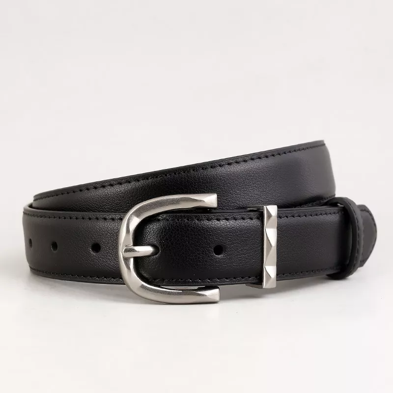 Classic Leather Skinny Belt