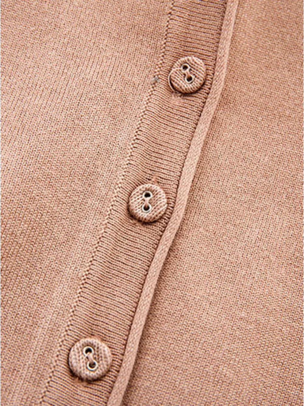 Classic V-Neck Button-Down Knit Cardigan, image 62