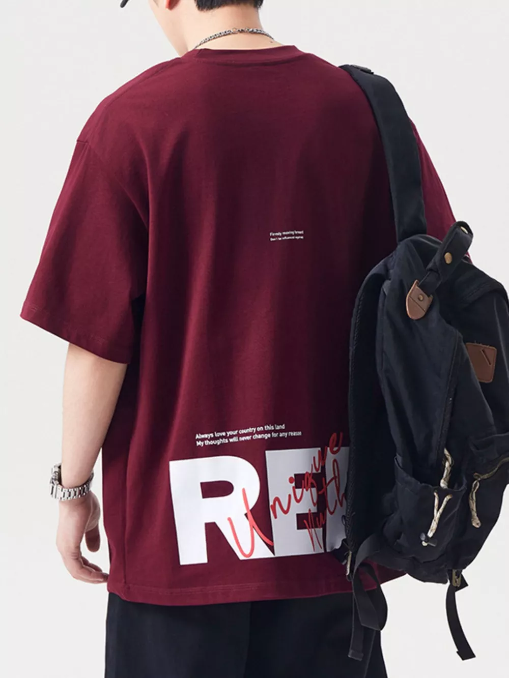 Men's Plus Size Round Neck Half Sleeve T-Shirt, image 4