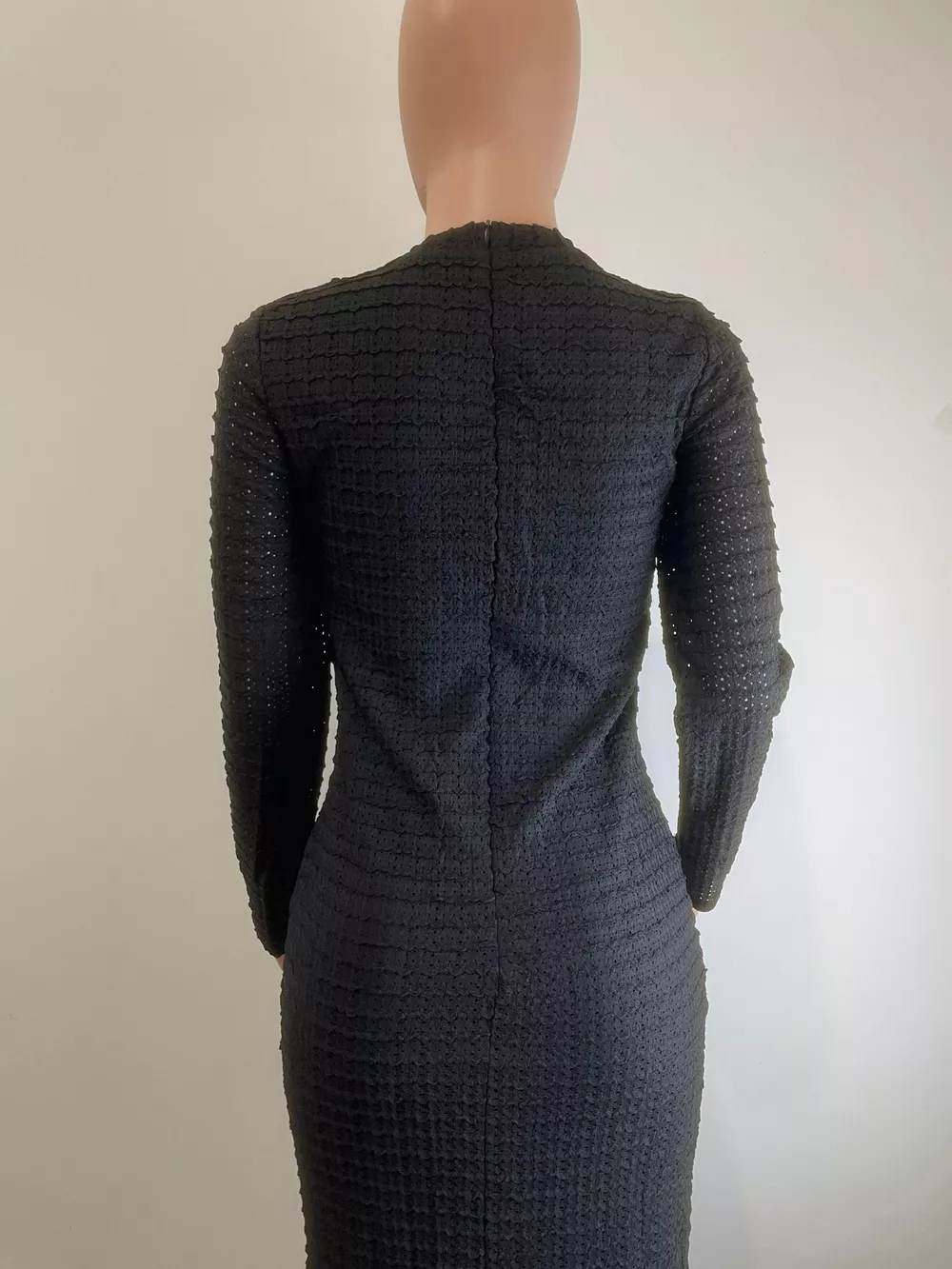 Textured Decor Button Midi Dress, image 9