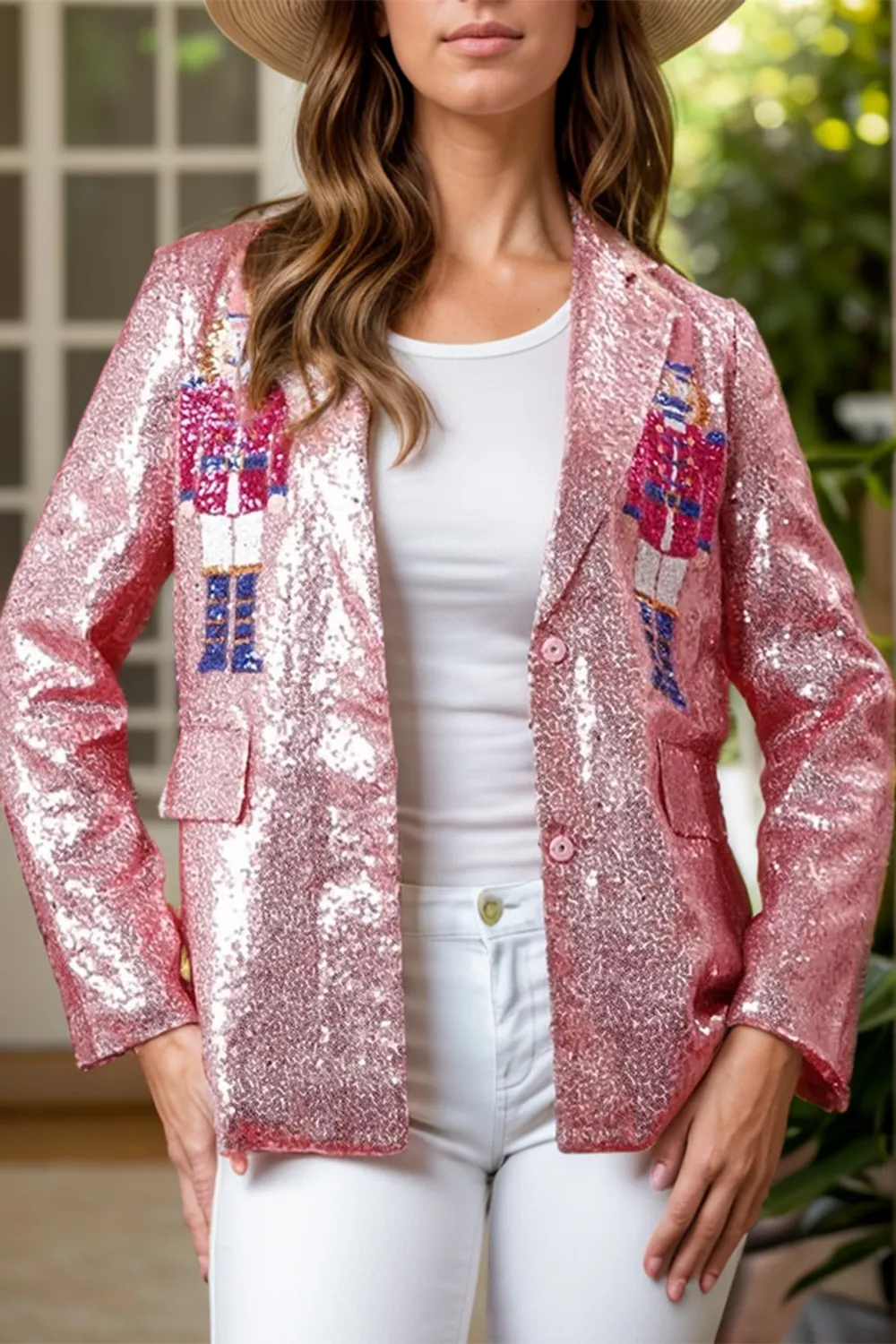 Sequin Nutcracker Long Sleeve Blazer, image 9