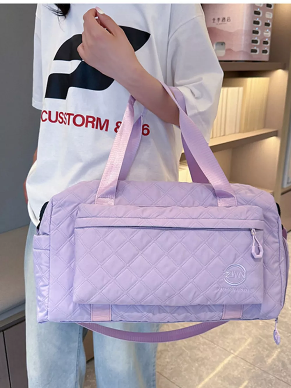 Quilted Oxford Cloth Travel Bag, image 7