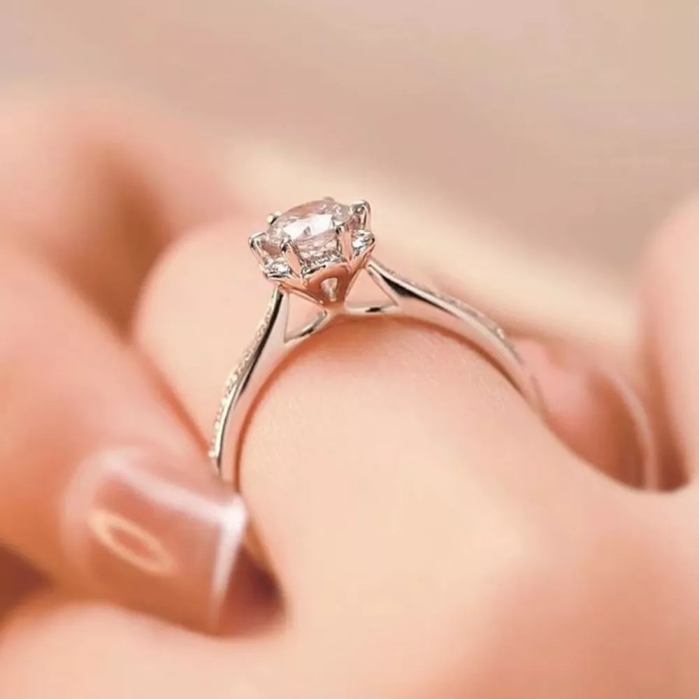 1 Carat 925 Sterling Silver Moissanite Ring, image 4