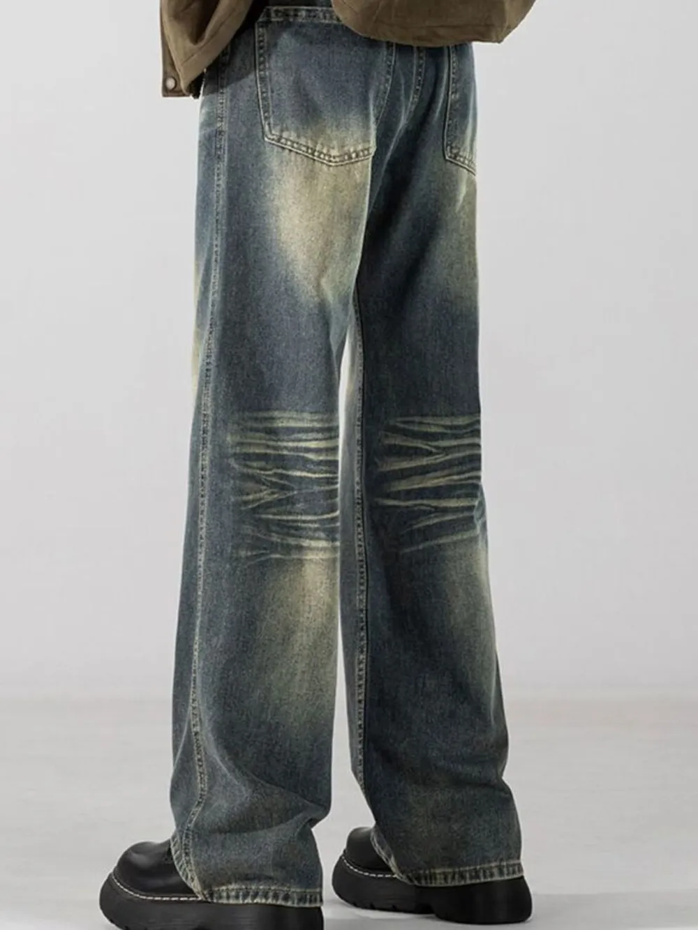 Men's Full Size Wide Leg Washed Jeans Plus Size, image 4