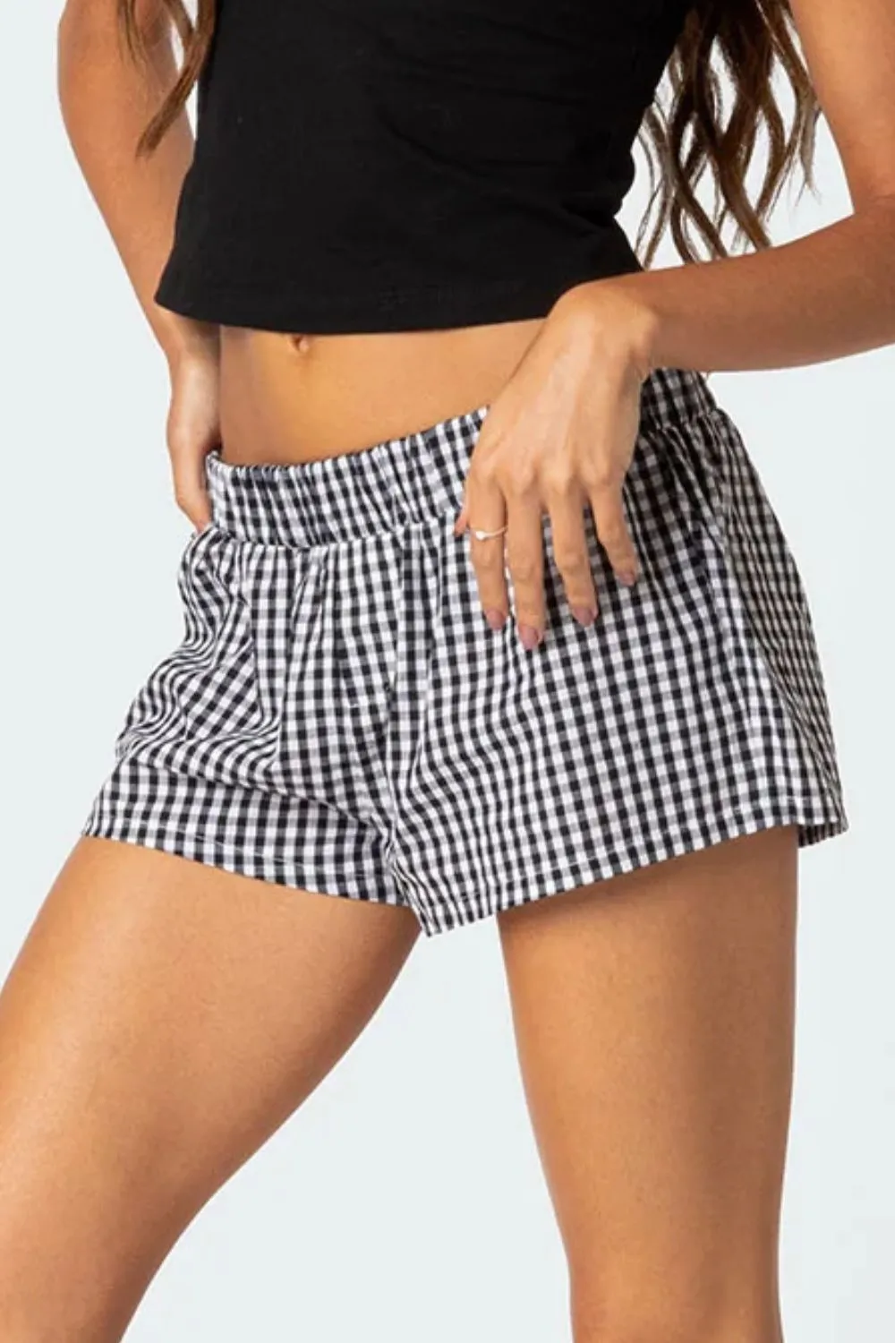 Plaid Elastic Waist Shorts, image 10