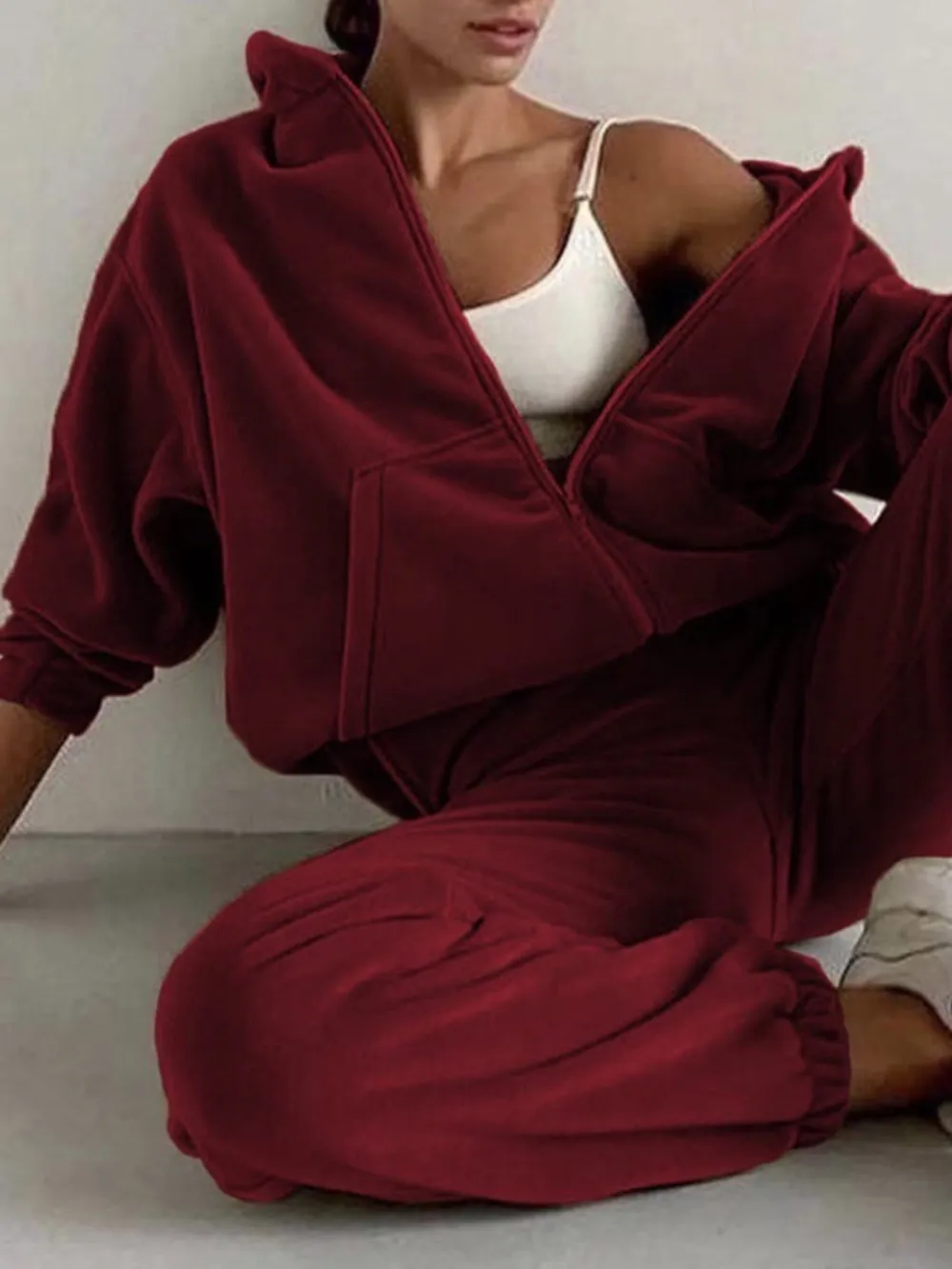 Zip Up Long Sleeve Hoodie and Joggers Set, image 19