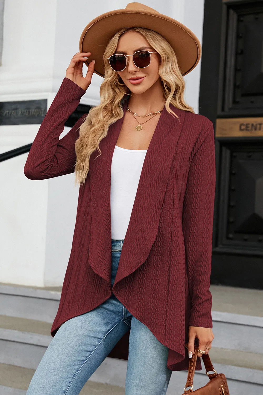 Open Front Long Sleeve Cardigan, image 19