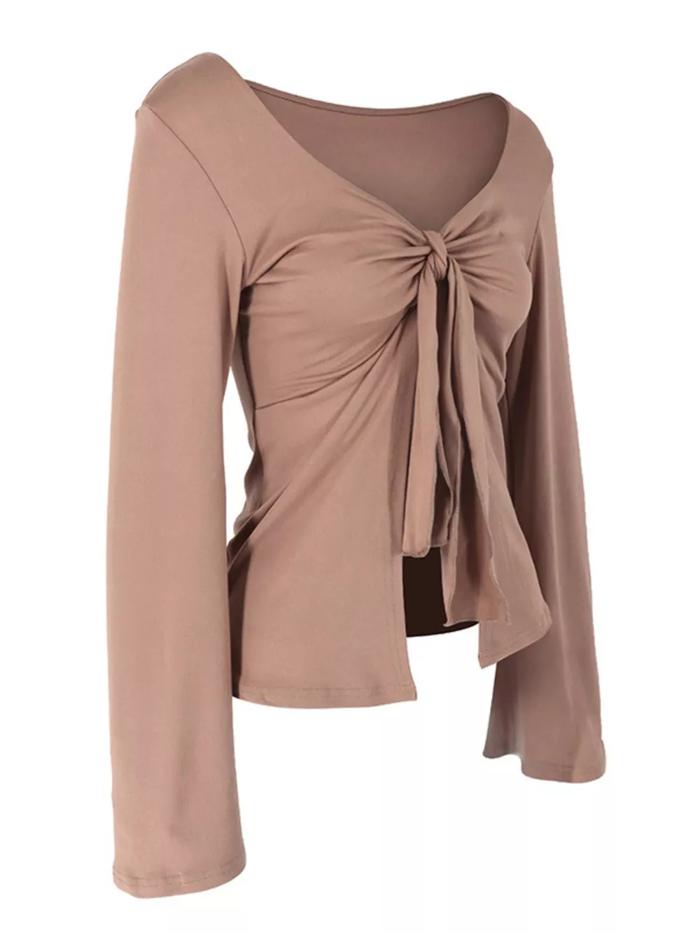 Tie-Front Long Sleeve T-Shirt, image 19