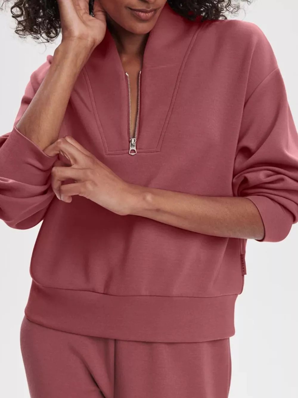Quarter-Zip Sweatshirt and Wide-Leg Pants Set, image 11