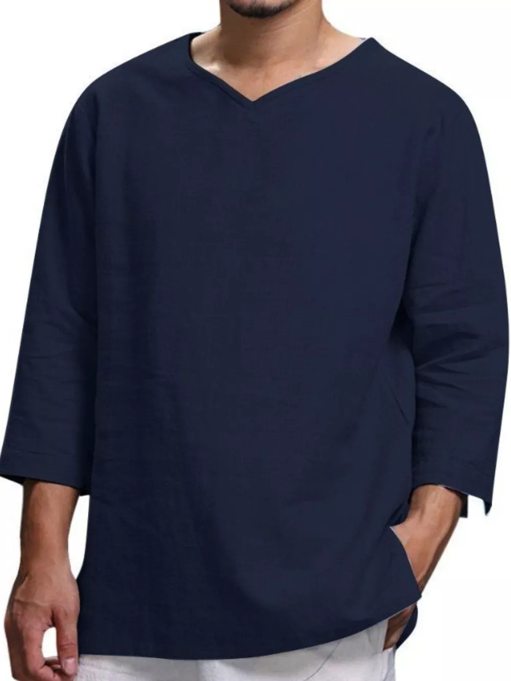 Men's Plus Size Casual Comfortable Fit 3/4 Sleeve Blouse, image 6