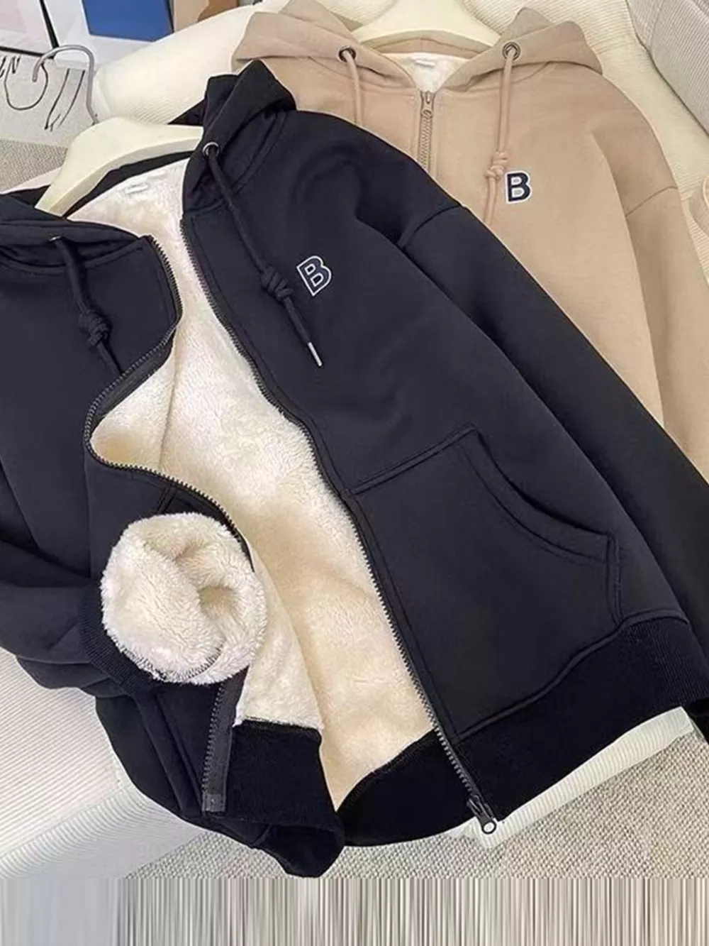 Fleece-Lined Zip-Up Hoodie, image 6