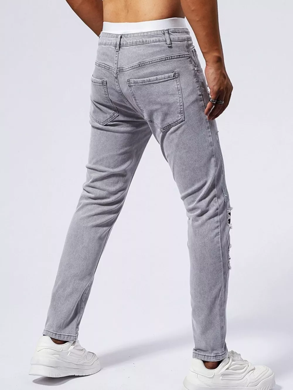 Men's Distressed Slim Fit Jeans, image 7