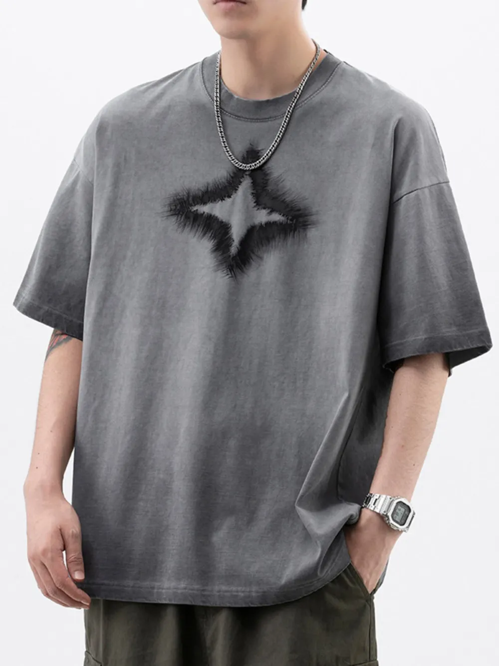 Men's Plus Size Round Neck Short Sleeve T-Shirt, image 3