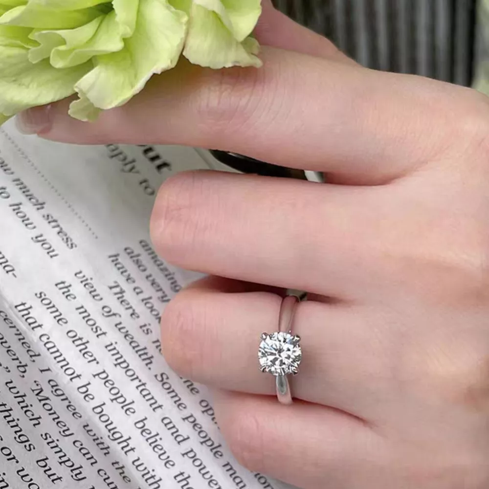 2 Carat Moissanite 925 Sterling Silver Ring, image 2