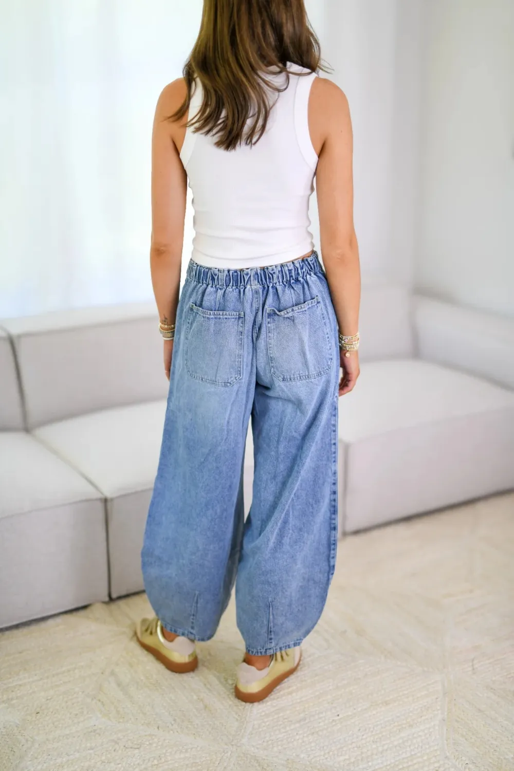Drawstring Jeans with Pockets, image 6