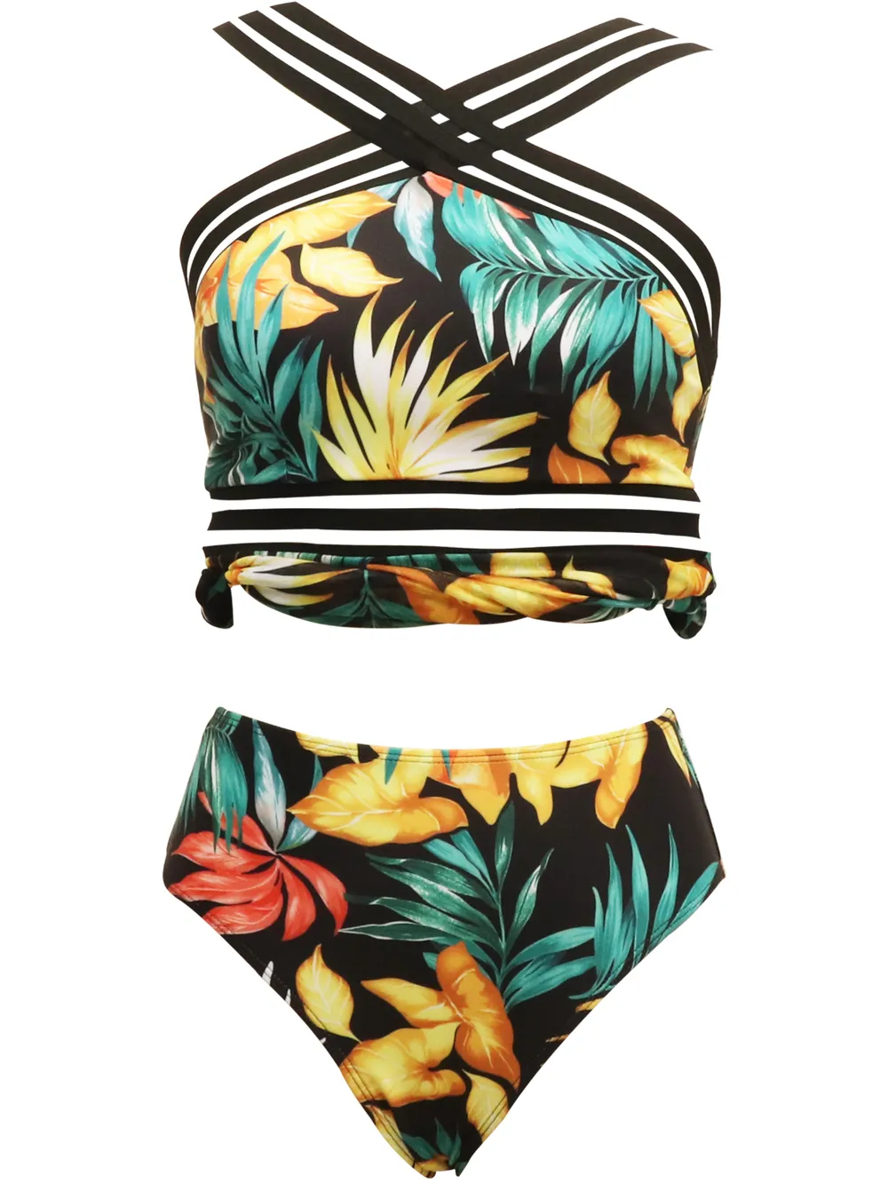 Cutout Printed Two-Piece Swim Set, image 5