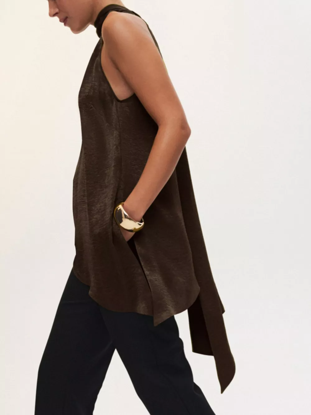 Elegant Halter Neck Asymmetrical Sleeveless Top, image 13