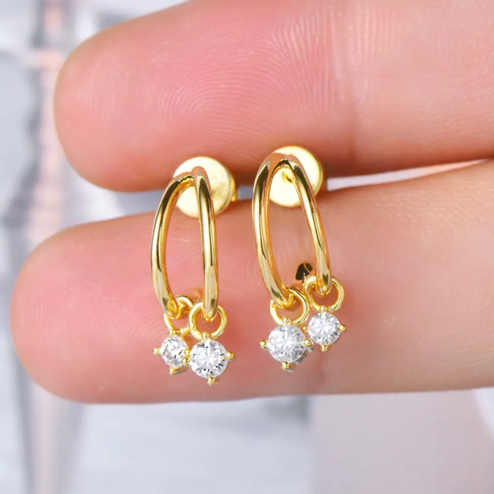 925 Sterling Silver Moissanite C-Hoop Earrings, image 9