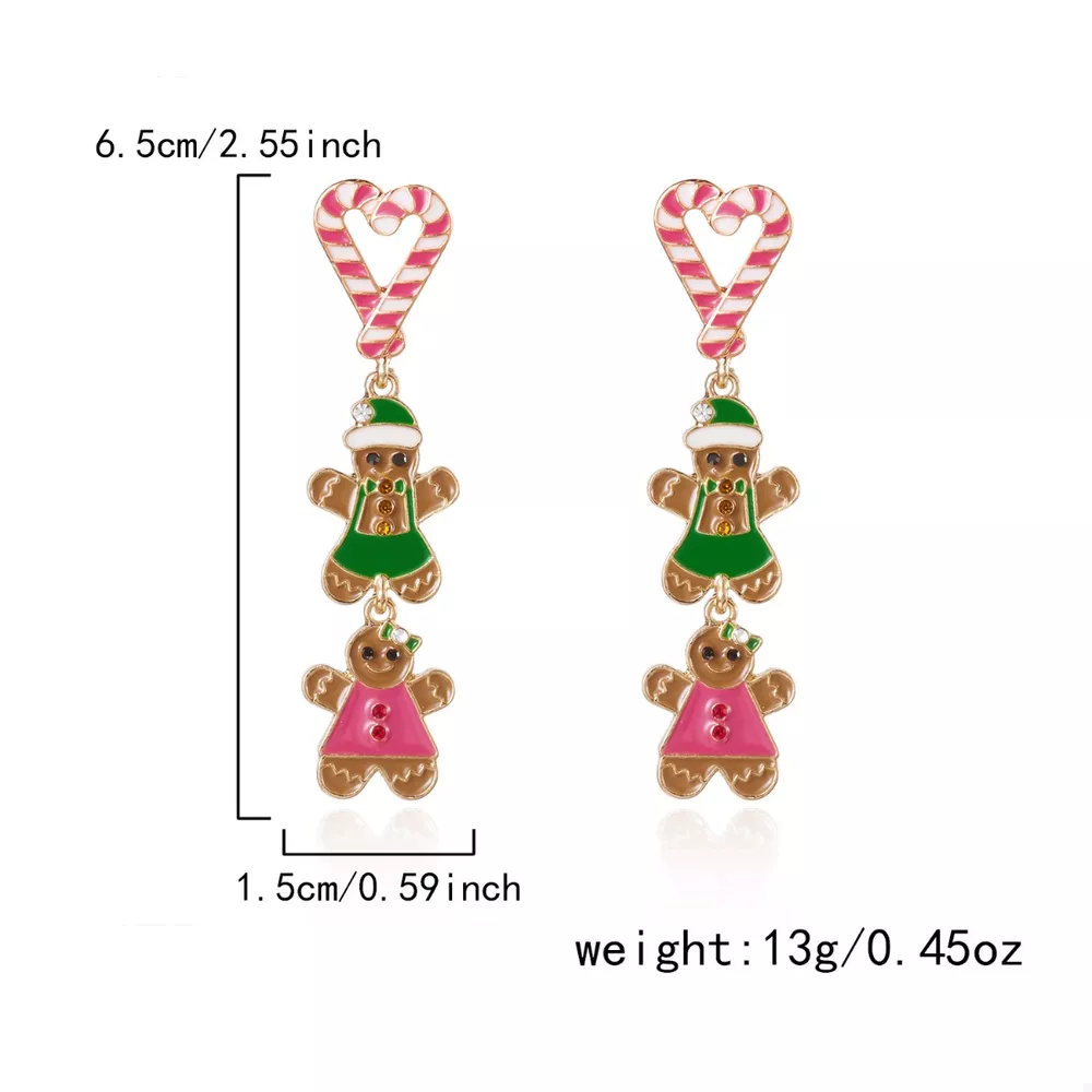 Christmas Gingerbread Drop Earrings, image 6