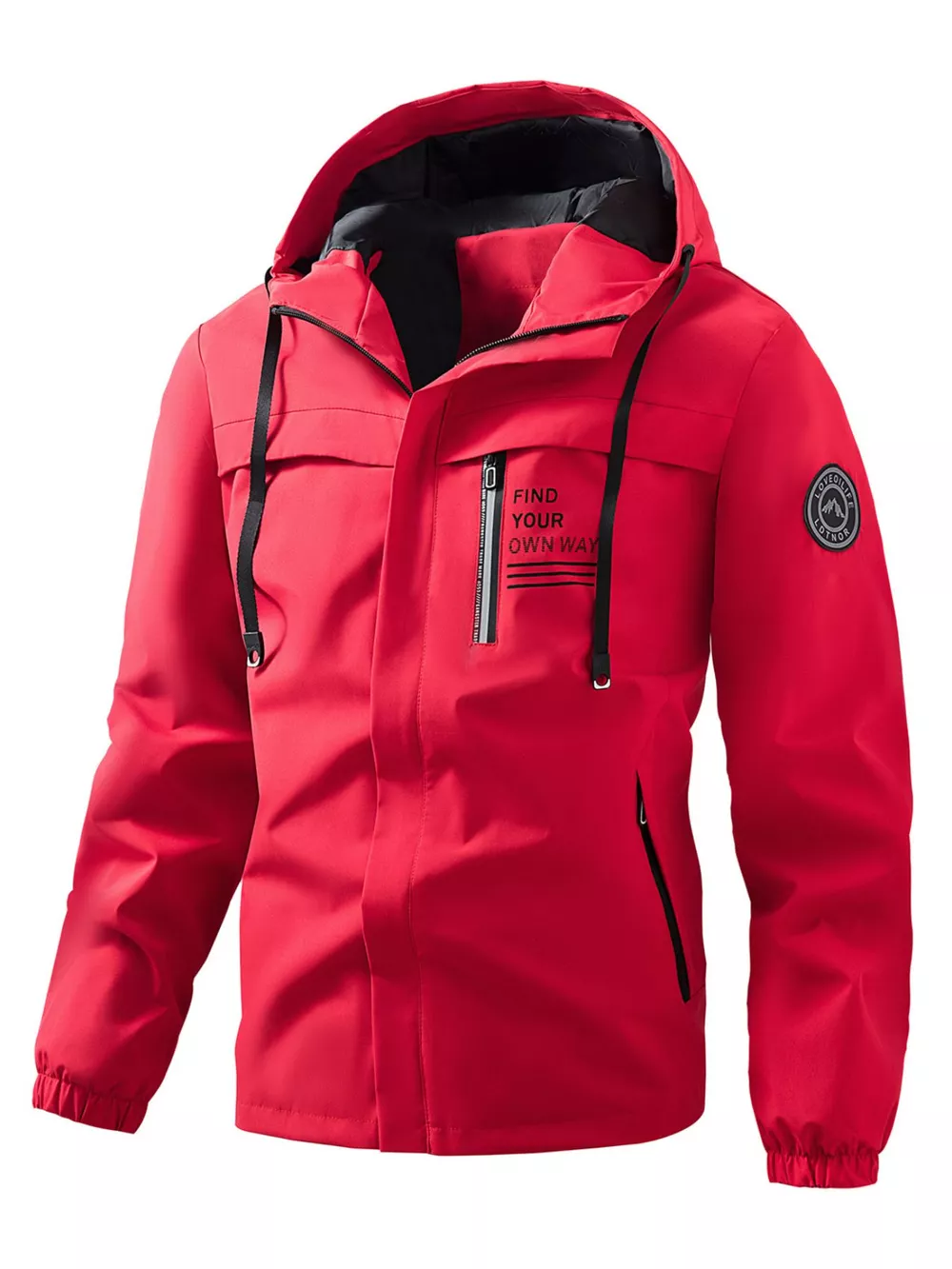 Men's Plus Size Hooded Outdoor Windproof Jacket, image 2