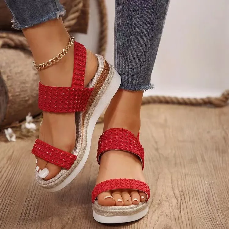Peep Toe Wedge Sandals, image 4
