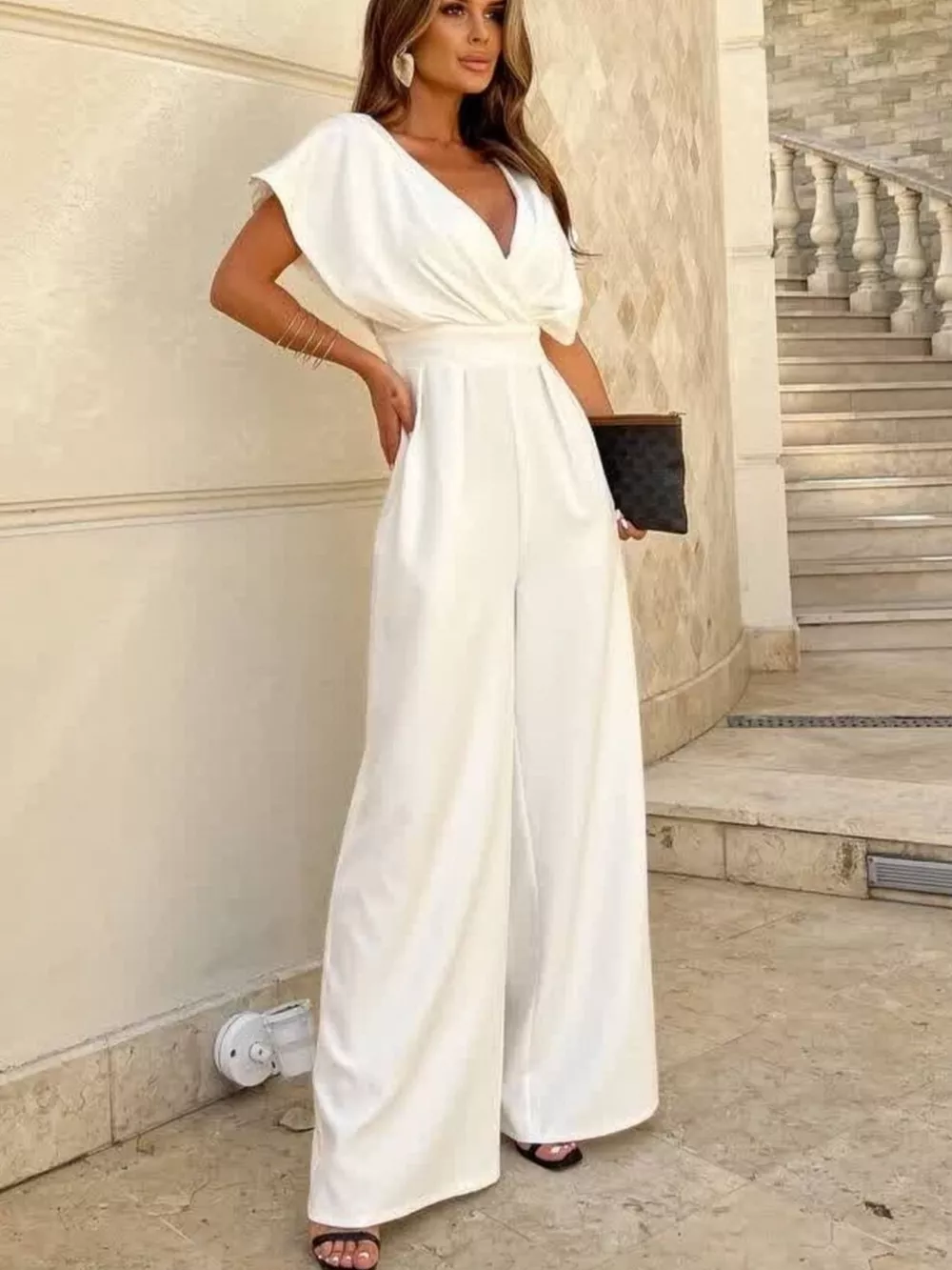 Surplice Wide Leg Jumpsuit, image 15