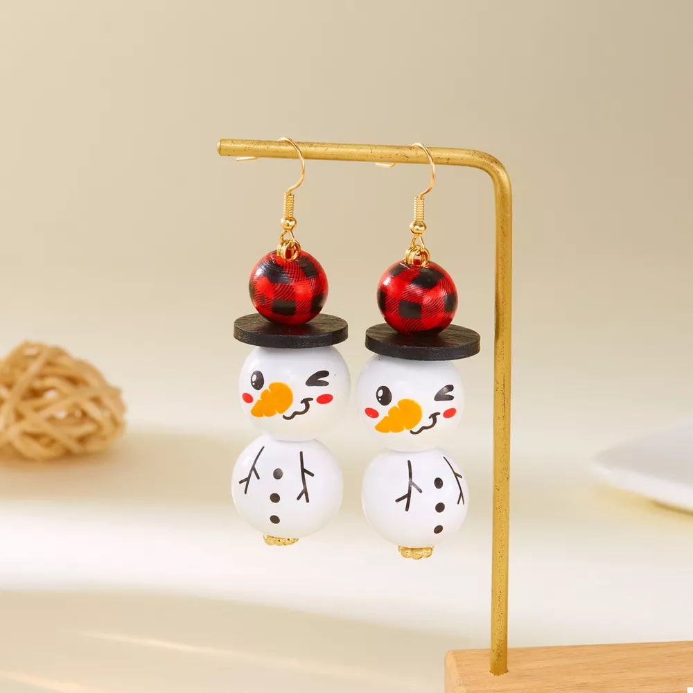 Christmas Snowman Dangle Earrings, image 3