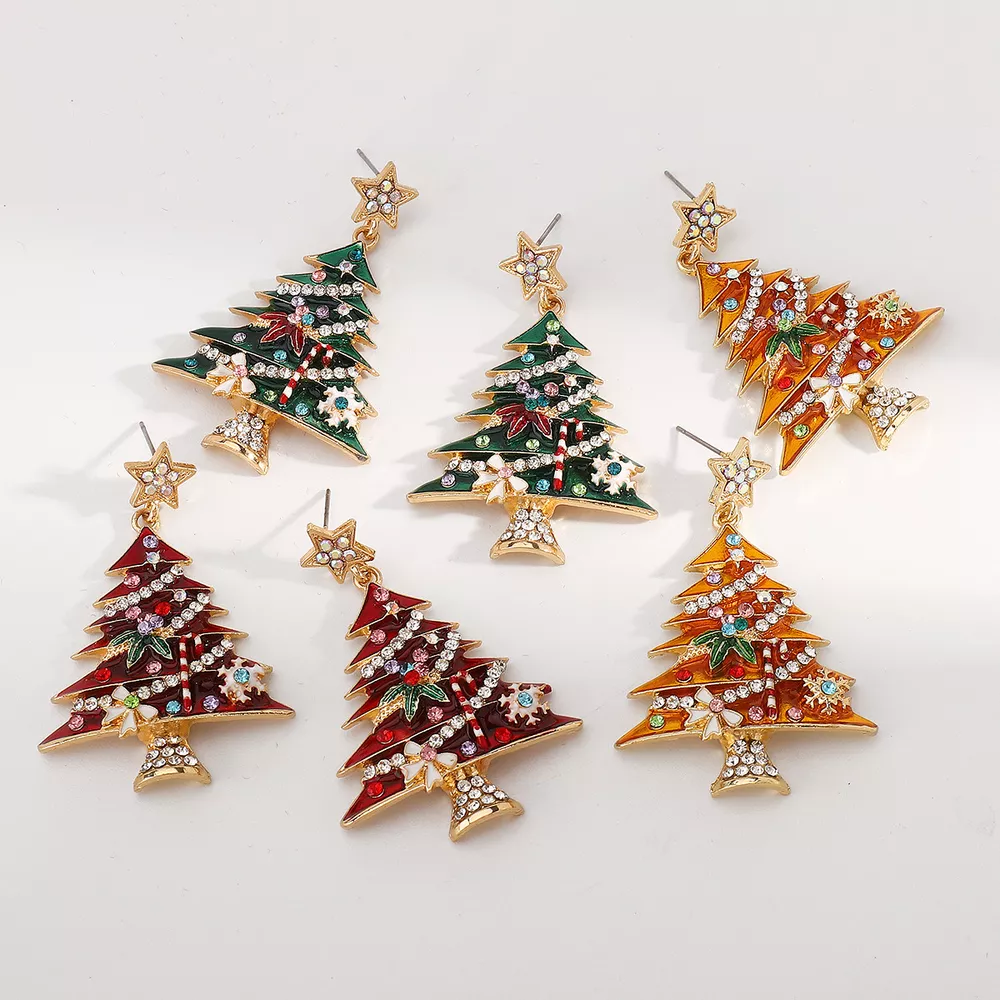 Christmas Tree Dangle Earrings, image 4