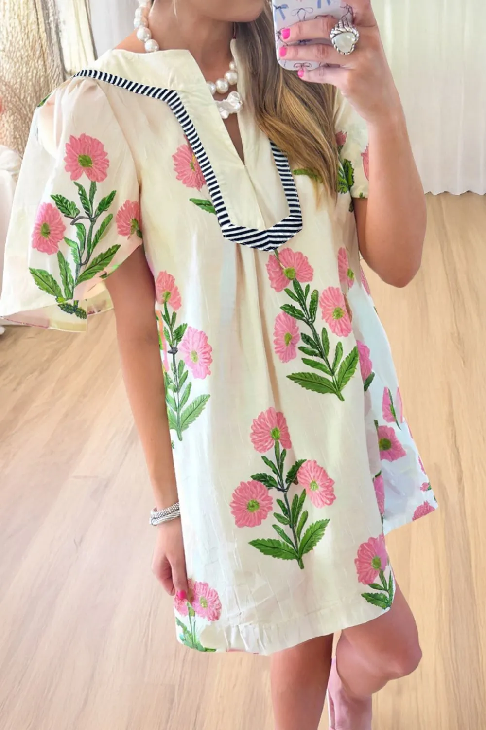 Floral Print Flutter Sleeve Summer Mini Dress, image 11