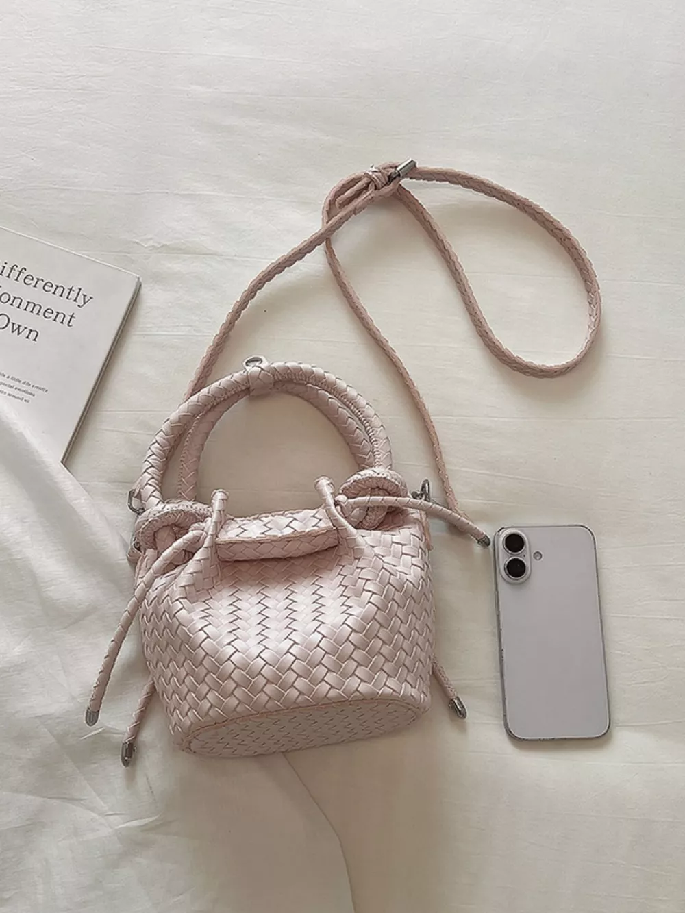 Woven Bucket Crossbody Bag, image 7