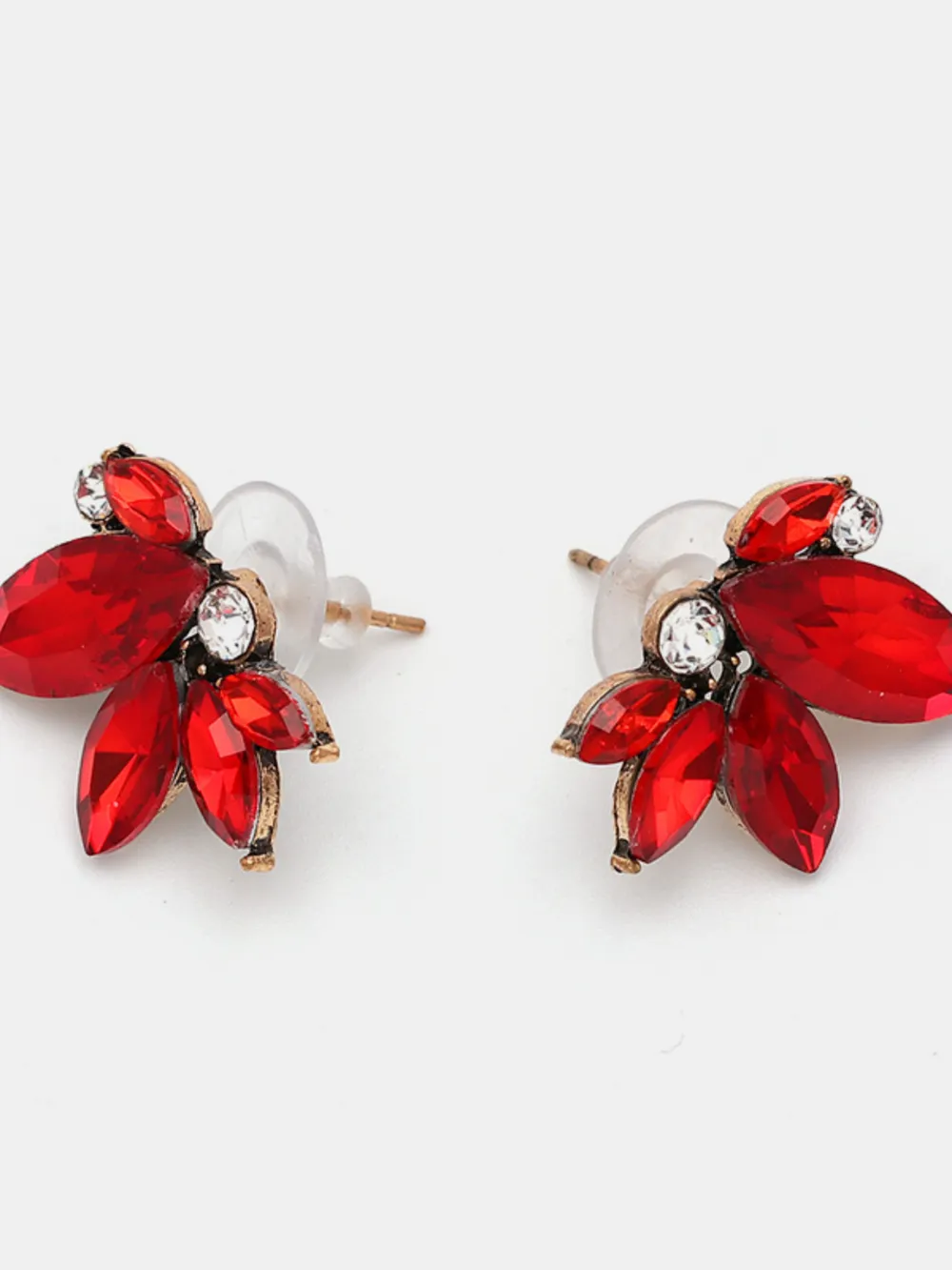 Alloy Rhinestone Flower Stud Earrings, image 3