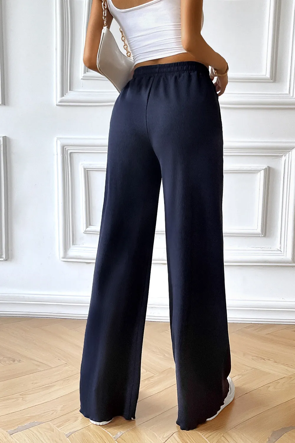 Drawstring Wide Leg Pants with Pocketed, image 6