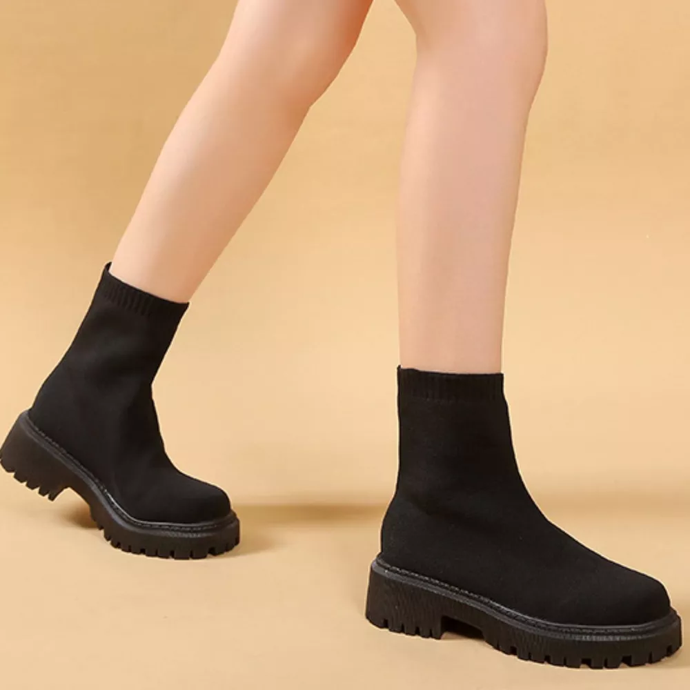 Round Toe Block Heels Boots, image 9