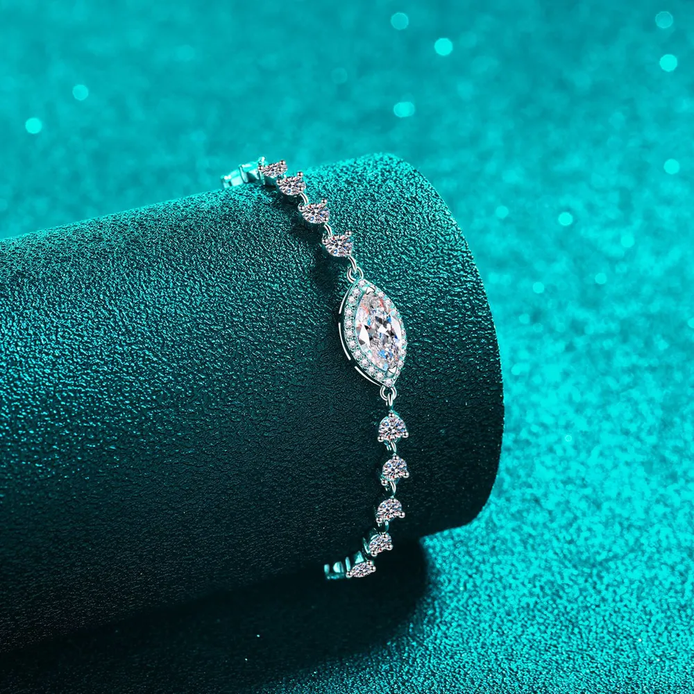 1 Carat Moissanite 925 Sterling Silver Bracelet, image 5