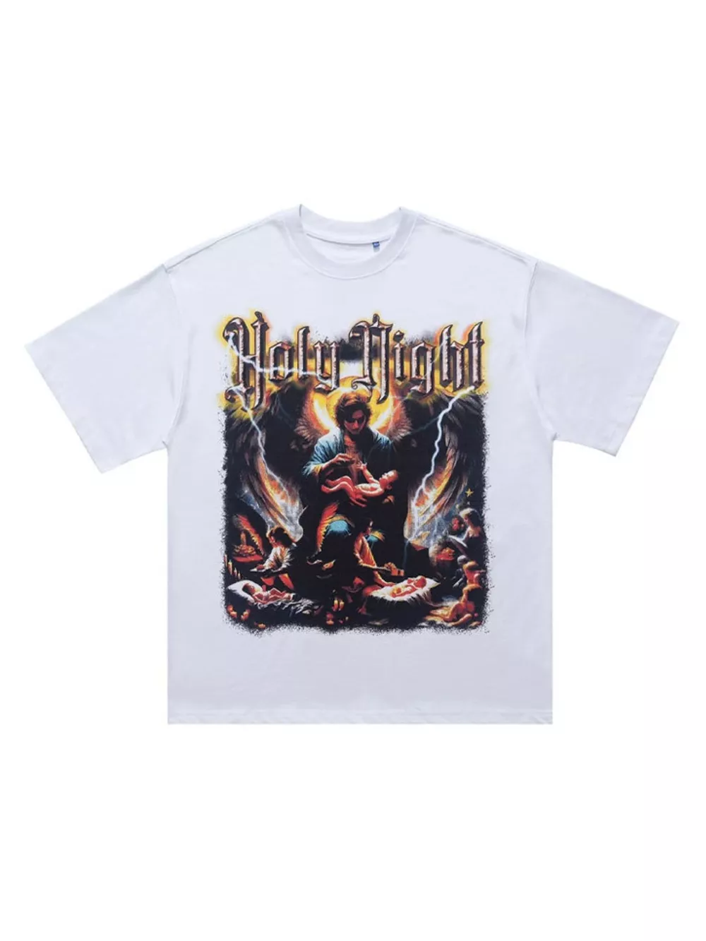 Men's Graphic Round Neck Oversized T-Shirt, image 6