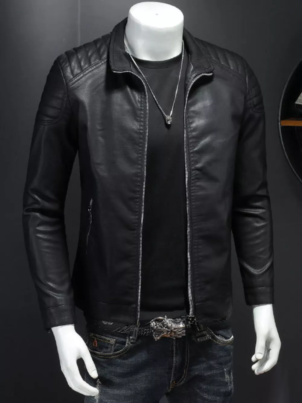 Men's Plus Size Zip Up Long Sleeve Jacket, image 4