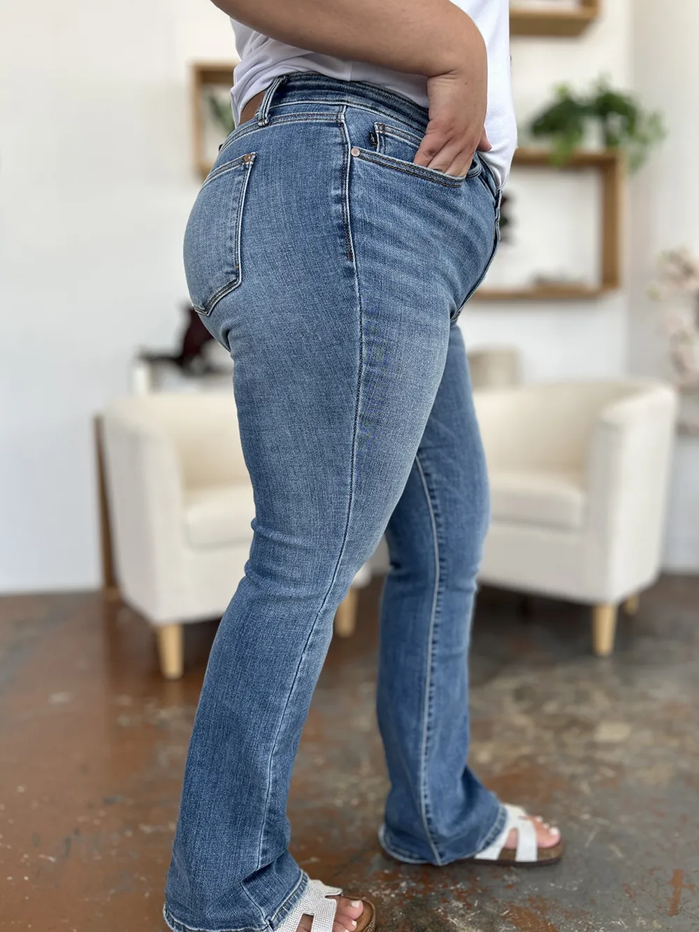 Full Size Mid-Rise Waist Straight Jeans, image 10