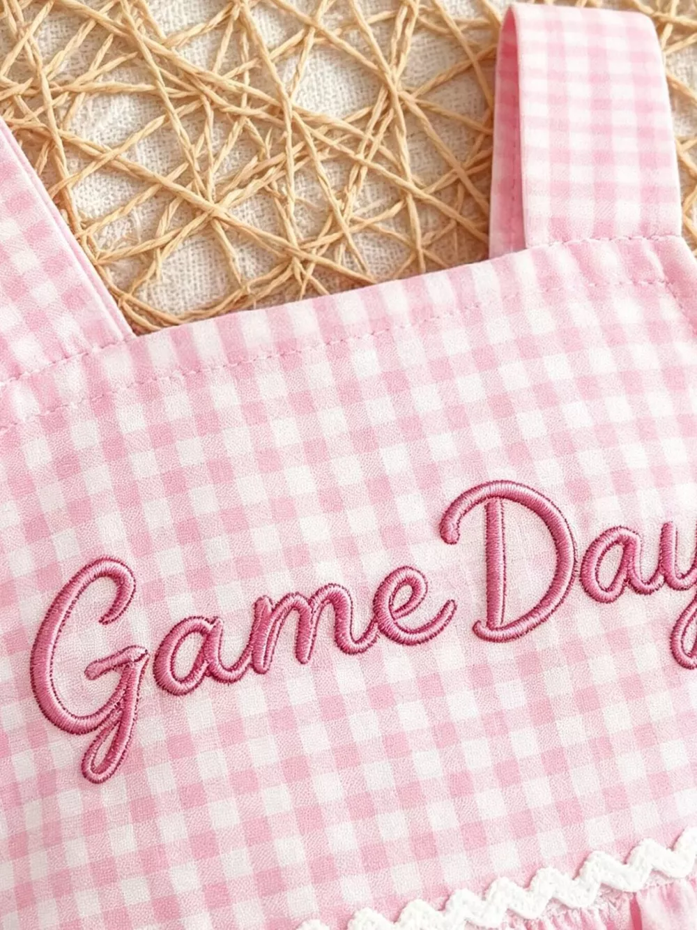 Children's Game Day Football Gingham Top and Shorts Set, image 2