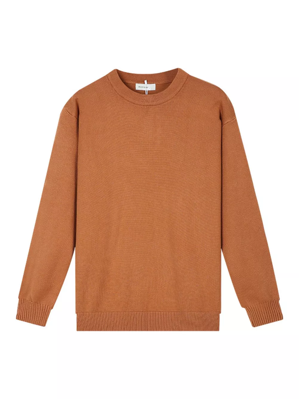 Men's Minimalist Crew Neck Sweater with Ribbed Cuffs, image 15